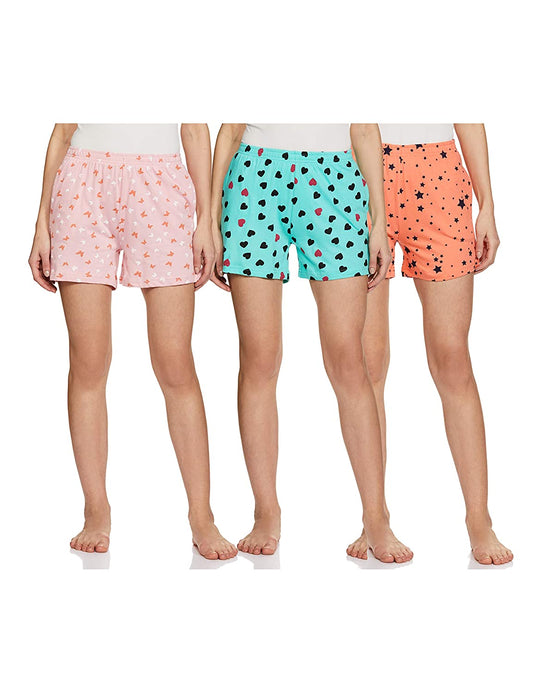 Women's Cotton Boxer Regular Fit Casual Shorts