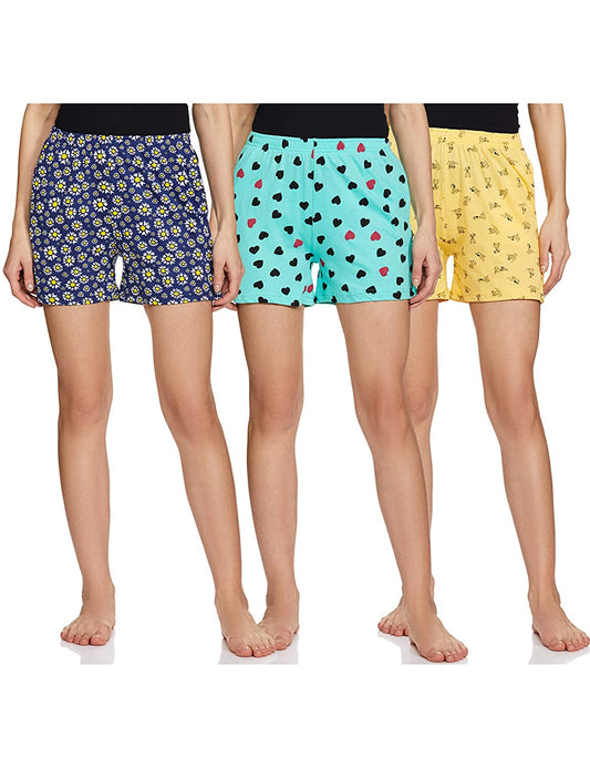 Women's Cotton Boxer Regular Fit Casual Shorts